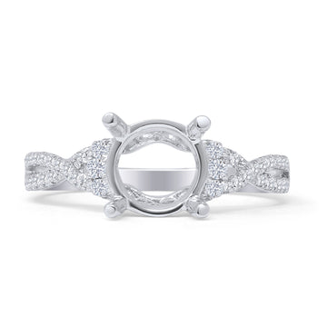 Round Split Shank Twisted Diamond Ring